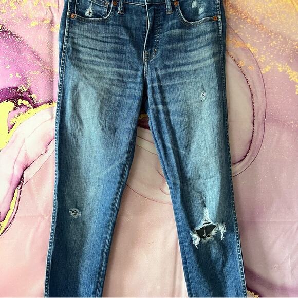 Madewell 9" High-Rise Skinny Jeans in Allegra Wash: Rip and Repair Edition 26 - Picture 4 of 7